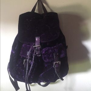 Steve Madden purple velvet backpack